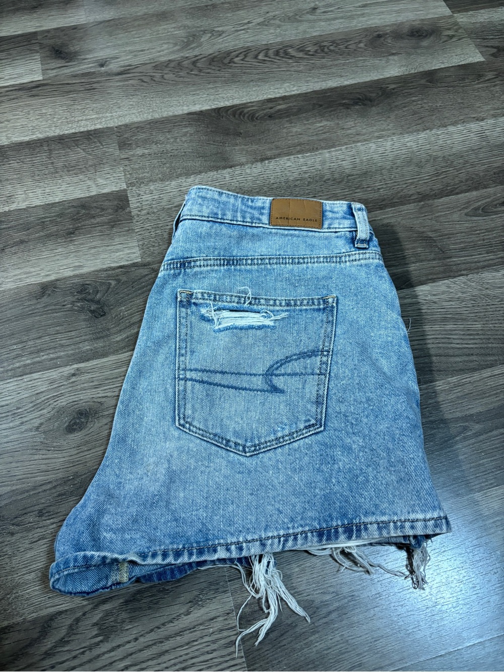 American Eagle Outfitters Blue Denim mom shorts - Distressed Hem